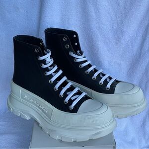 Alexander McQueen oversized leather, high top sneaker boot